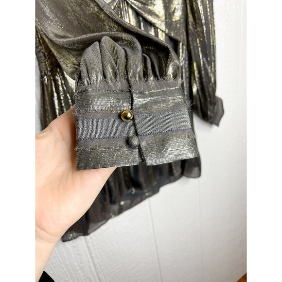 RAMY BROOK Elise Silk Metallic Twist Front Dress US 4 NWT $495 - Picture 9 of 13